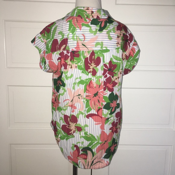 Anthro Maeve Raffine Blouse XS Tropical Print - Picture 6 of 8